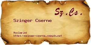 Szinger Cserne névjegykártya